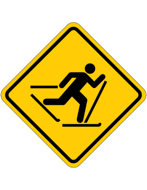 Skier Crossing Sign