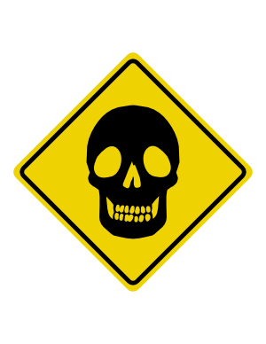 Skull Crossing Sign