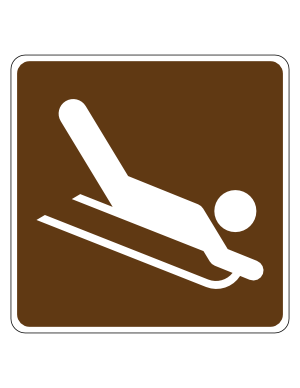 Sledding Campground Sign
