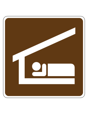 Sleeping Shelter Campground Sign