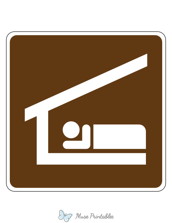 Sleeping Shelter Campground Sign