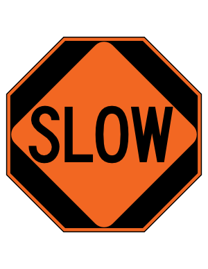 Slow Paddle Sign