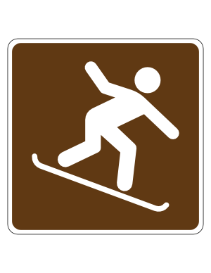 Snowboarding Campground Sign