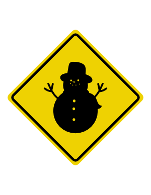 Snowman Crossing Sign