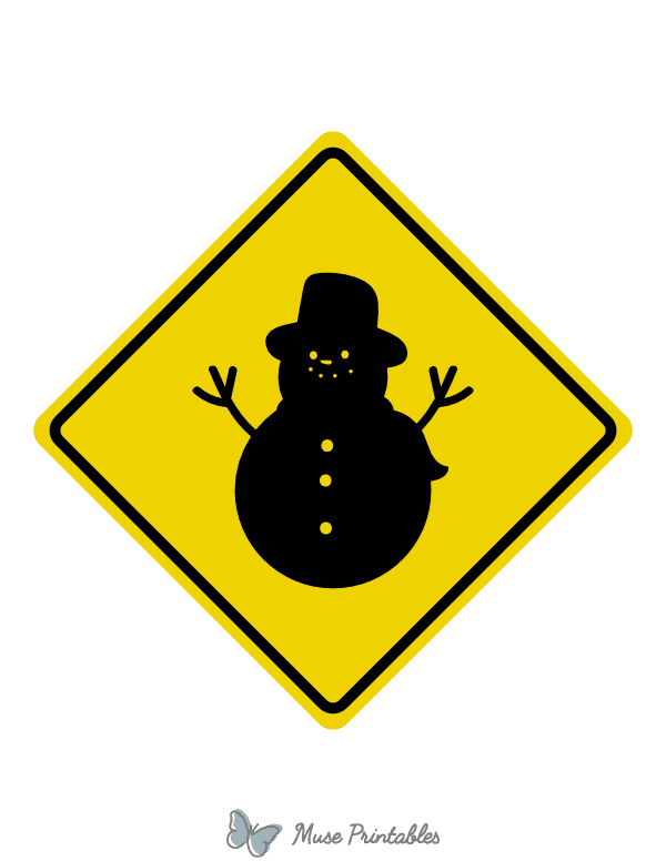Snowman Crossing Sign