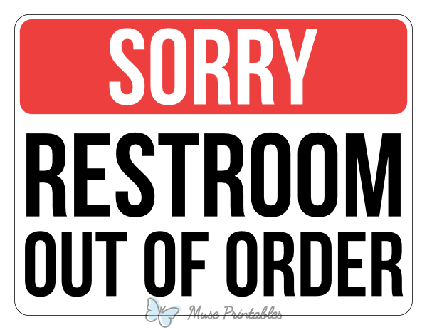 Store Signs Displays Sorry Restroom Temporarily Out Of Order Vinyl 