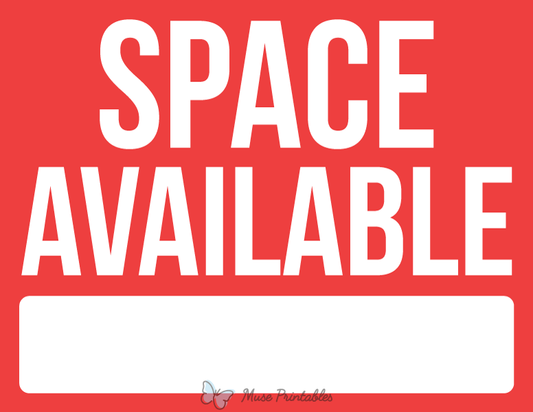 Printable Space Available Sign