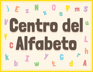 Spanish Alphabet Classroom Center Sign