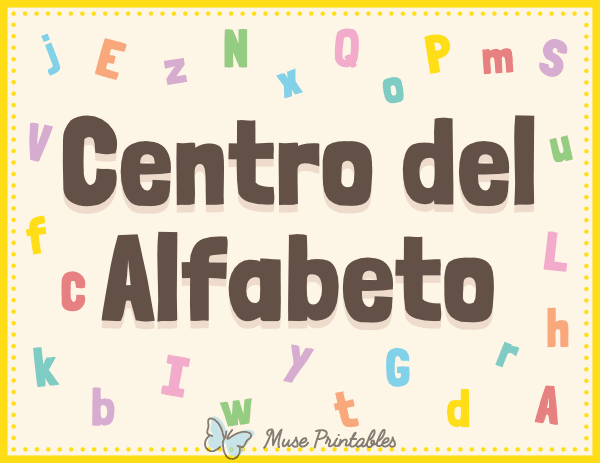 Spanish Alphabet Classroom Center Sign