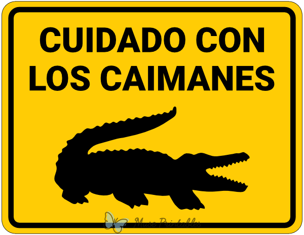 Spanish Beware of Alligators Sign