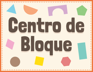 Spanish Block Classroom Center Sign