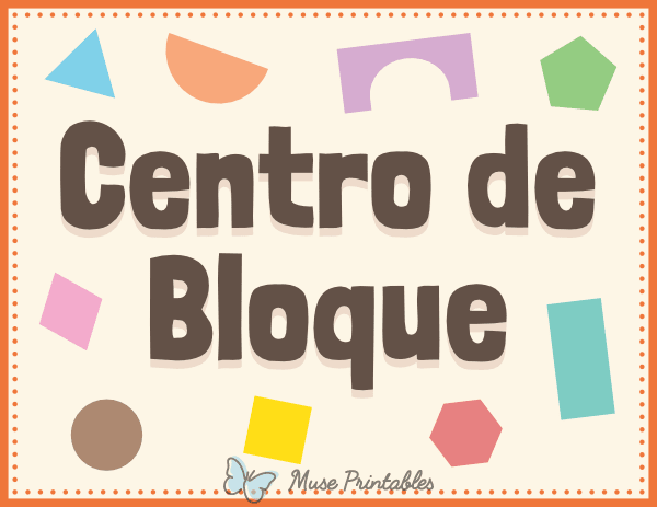 Spanish Block Classroom Center Sign