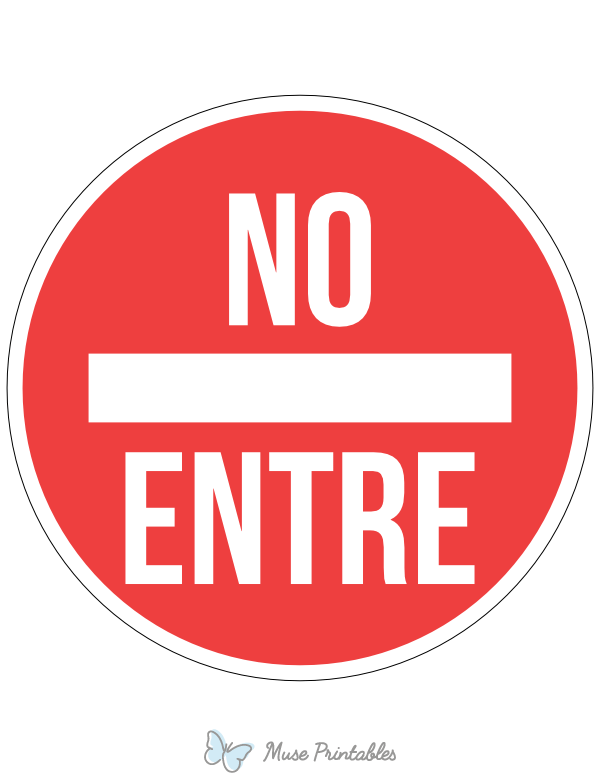 Spanish Do Not Enter Sign