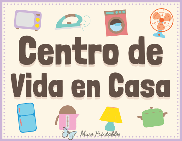 Spanish Home Living Classroom Center Sign