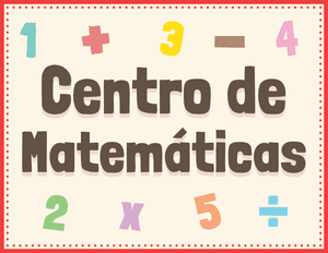 Spanish Math Classroom Center Sign