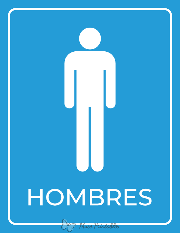 Spanish Mens Restroom Sign