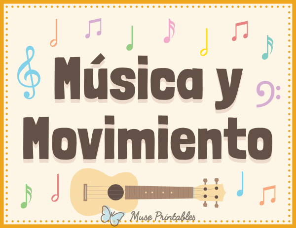 Spanish Music and Movement Classroom Center Sign