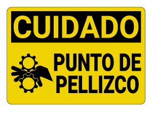 Spanish Pinch Point Caution Sign