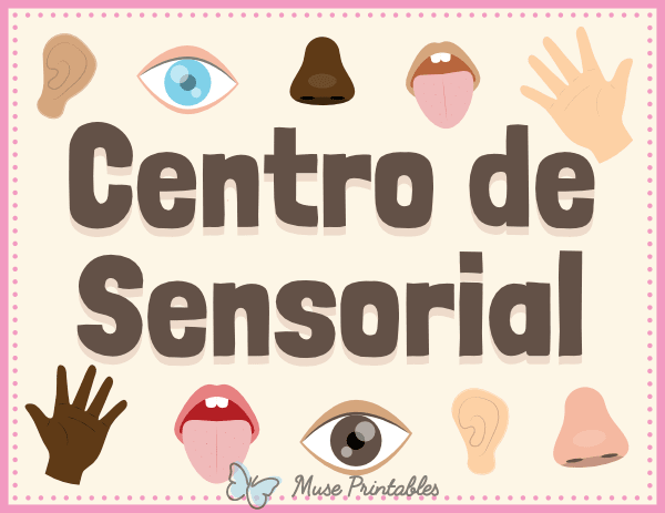 Spanish Sensory Classroom Center Sign