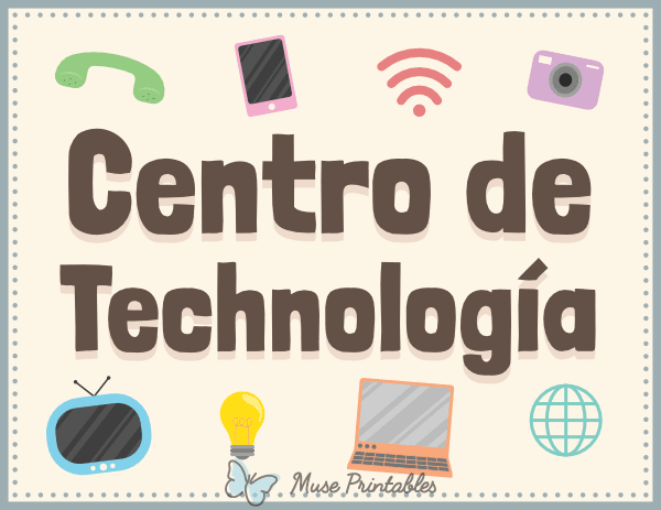 Spanish Technology Classroom Center Sign