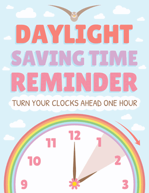 Spring Daylight Saving Time Reminder Sign