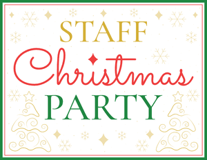 Staff Christmas Party Sign