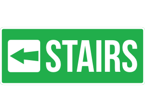 Stairs Left Arrow Sign