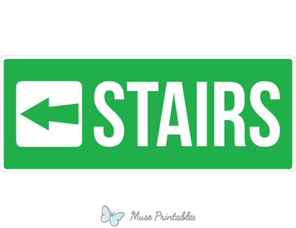 Stairs Left Arrow Sign