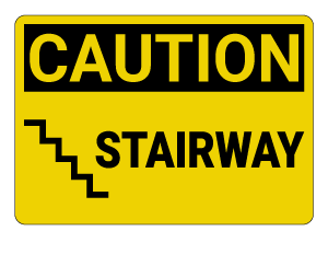 Stairway Caution Sign