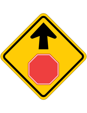 Stop Sign Ahead Sign