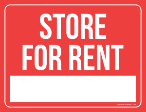 Store For Rent Sign