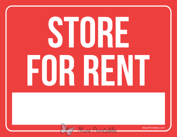 Store For Rent Sign