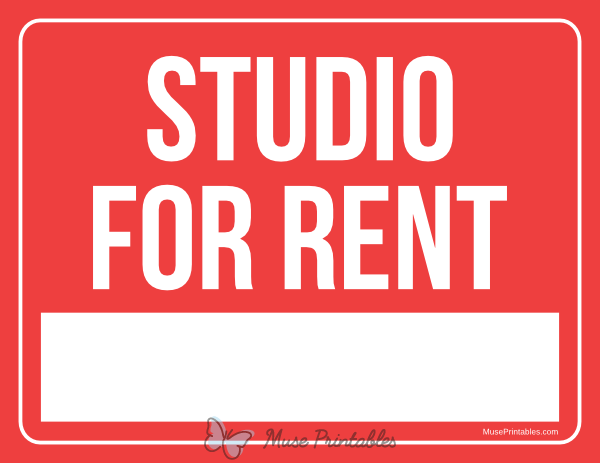 Studio For Rent Sign