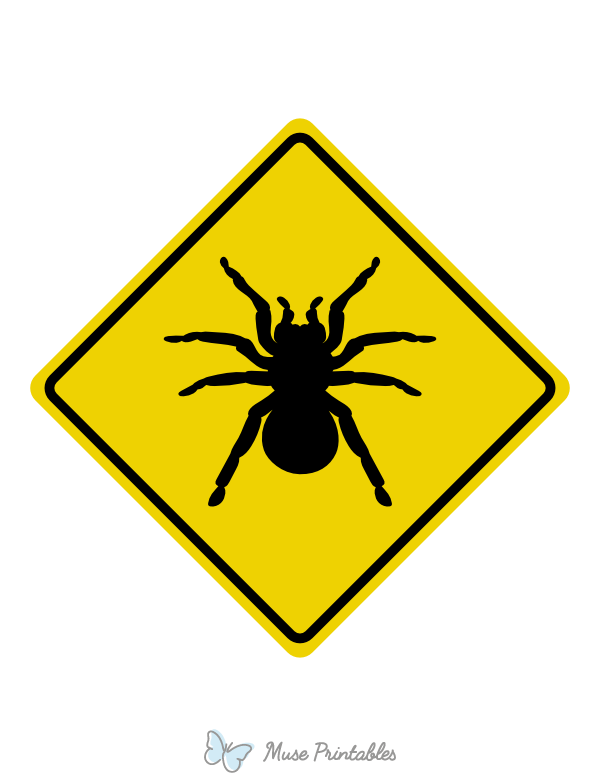 Tarantula Crossing Sign