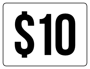 Ten Dollars Yard Sale Sign