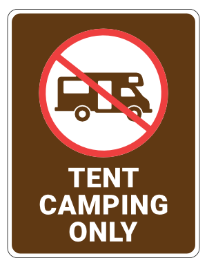 Tent Camping Only Campground Sign
