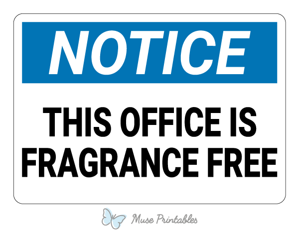 Printable This Office Is Fragrance Free Notice Sign