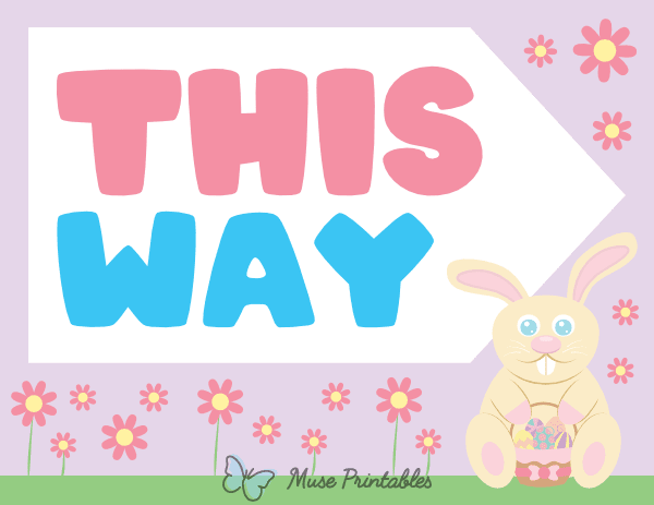 This Way Easter Egg Hunt Sign