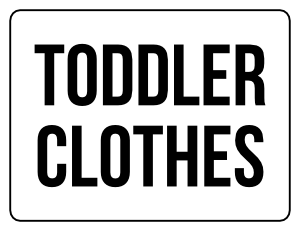 Toddler Clothes Yard Sale Sign