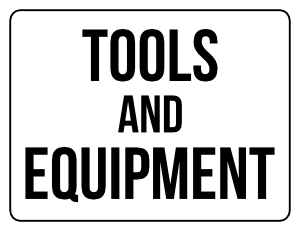 Tools and Equipment Yard Sale Sign