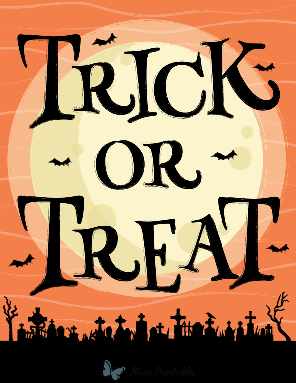 Trick Or Treat Sign Printable