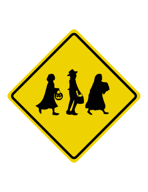 Trick Or Treater Crossing Sign
