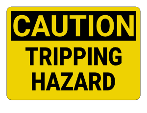 Tripping Hazard Caution Sign