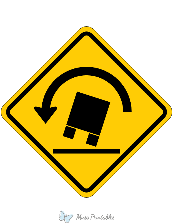 Truck Rollover Warning Sign