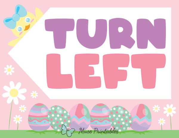 Turn Left Easter Egg Hunt Sign