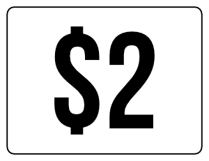 Two Dollars Yard Sale Sign