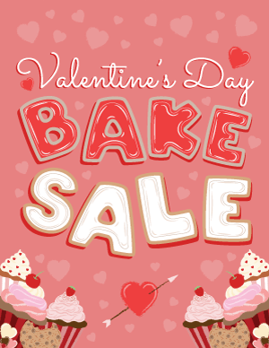 Valentines Day Bake Sale Sign