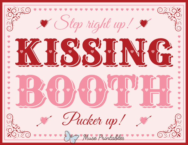 Valentine's Day Kissing Booth Sign