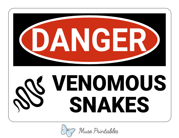 Venomous Snakes Danger Sign