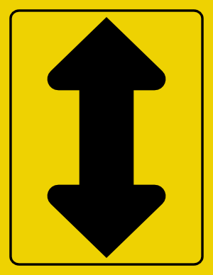 Vertical Bidirectional Arrow Sign